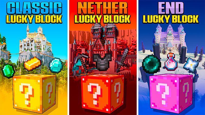 Lucky Block Castles on the Minecraft Marketplace by Razzleberries