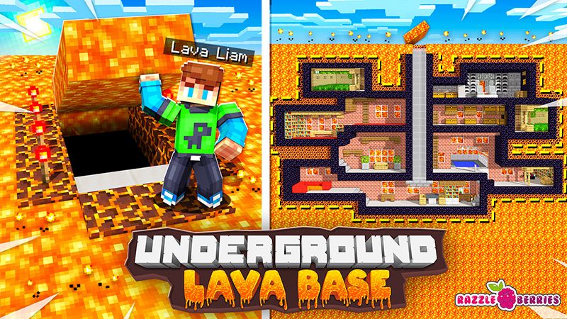 Underground Lava Base on the Minecraft Marketplace by Razzleberries
