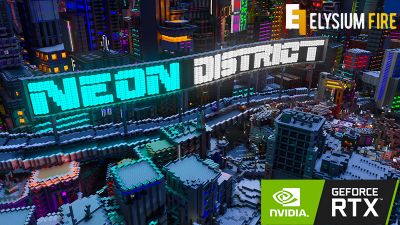 Neon District RTX on the Minecraft Marketplace by Nvidia