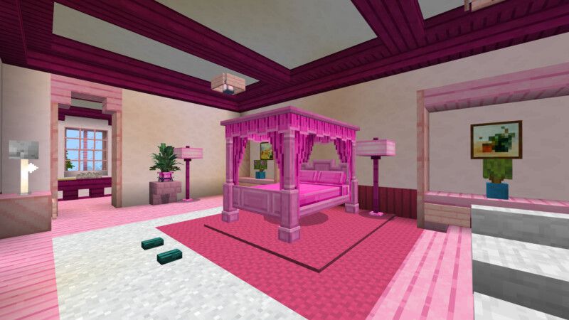Cute Pink Modern Mansion by CrackedCubes